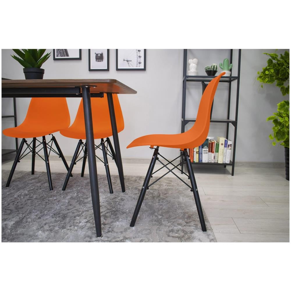 Sedia ergonomica OSAKA con gambe arancioni e nere per soggiorno x2 - Foto 10