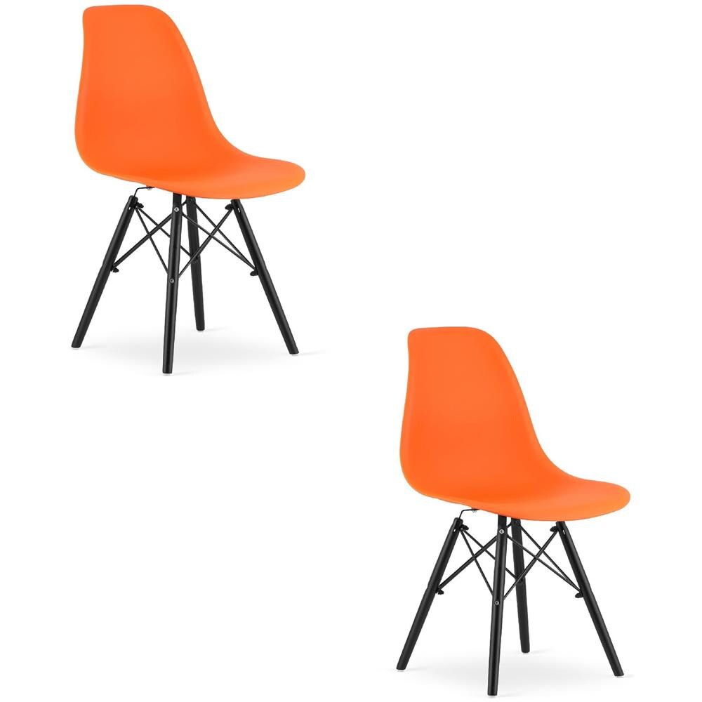 Sedia ergonomica OSAKA con gambe arancioni e nere per soggiorno x2 - Foto 1