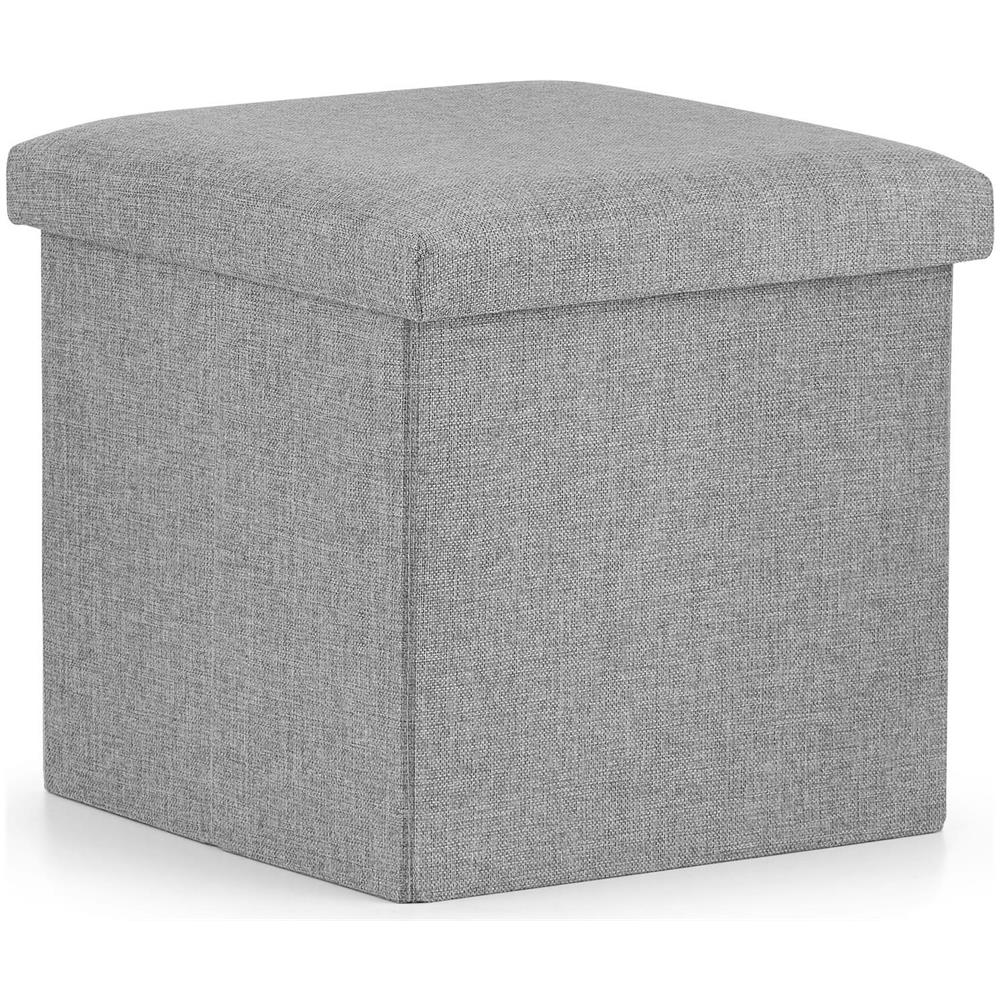 Pouf pieghevole VALORA M - Seduta contenitore moderna per soggiorno, grigio x 16 - Foto 2