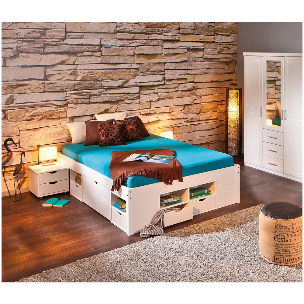 Letto Con Vani Contenitore E Comodino C / ruote Incluso - Foto 2