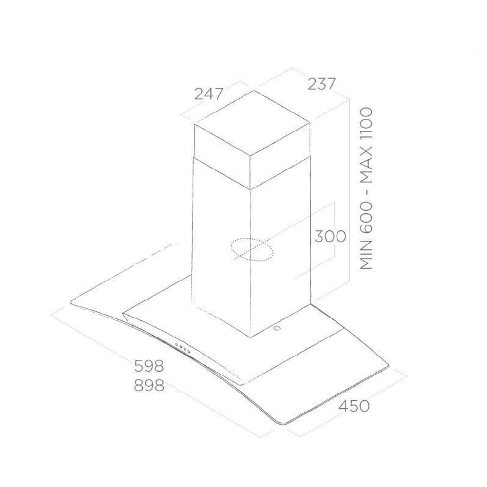 Cappa a Parete 68116393 da 60 cm Aspirante Colore Acciaio Inox - Foto 4