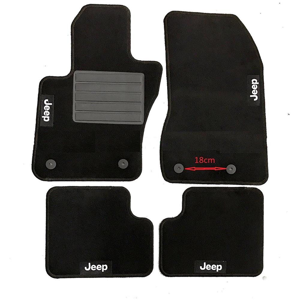 Set 4 Tappetini In Moquette Jeep Renegade 4 Loghi 4 Fix Distanza 18 Cm - Foto 2
