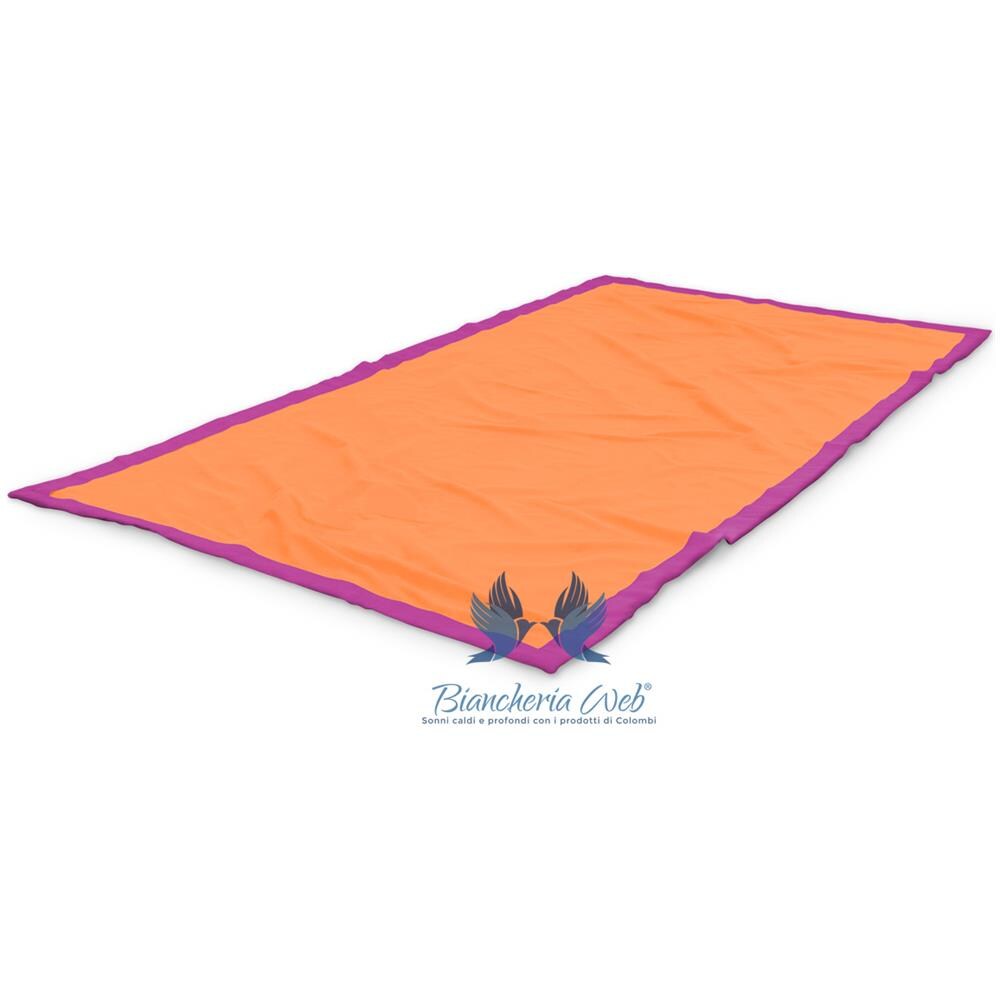 Telo Mare Spiaggia Piscina In Microfibra Tinta Unita Modello Honduras Telo Mare Arancio-fucsia - Foto 1