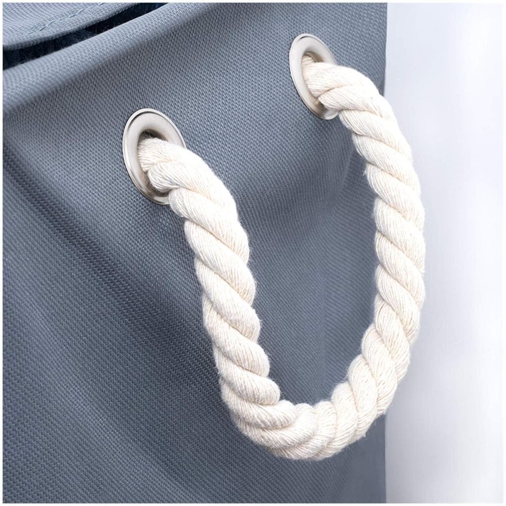 Cesto Biancheria 3 Scomparti Portabiancheria Pieghevole Tessuto Con Ruote Grigio - Foto 2