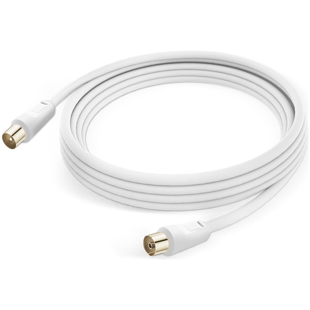 Cavo Antenna Tv Maschio Femmina Coxial 9.5mm Pvc 3m Bianco - Foto 1