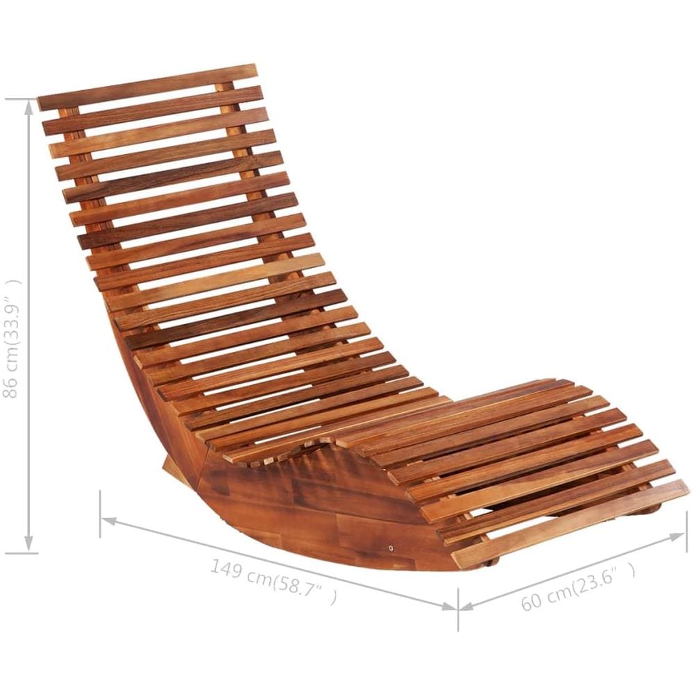 Sedia A Sdraio A Dondolo 2 Pz In Legno Di Acacia - Foto 5