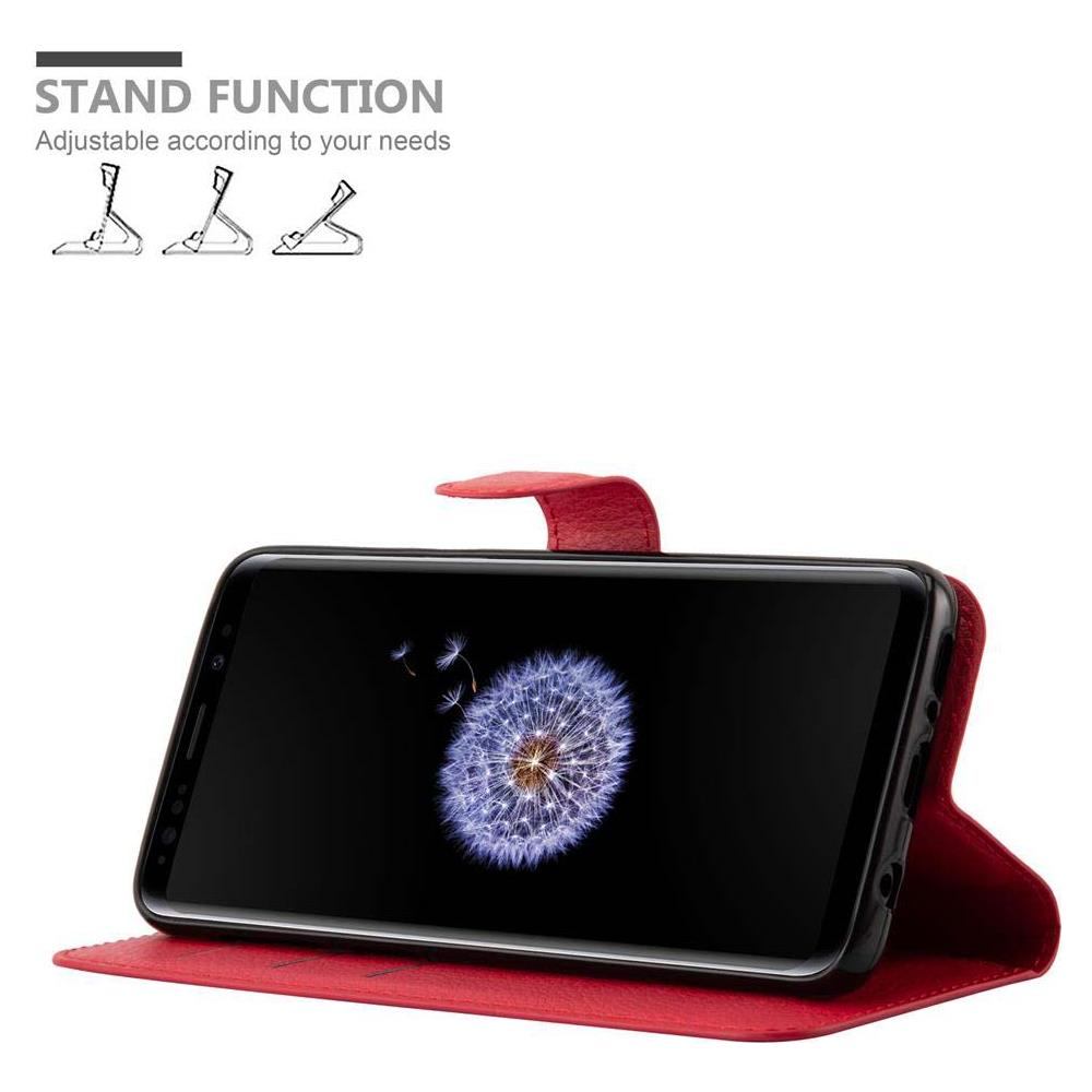 Custodia Compatibile Con Samsung Galaxy S9 In Rosso Carminio - Coperchio Protettiva Con Chiusura Magnetica, Funzione Stand E Tasca Per Le Carte - Foto 6