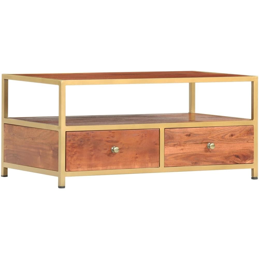 Tavolino Da Caffè 90x50x40 Cm In Legno Massello Di Acacia - Foto 1