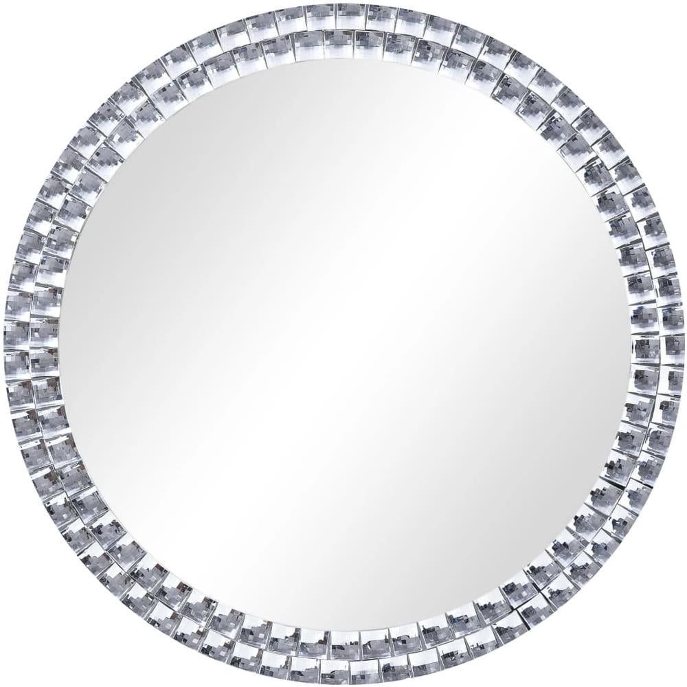 Specchio Da Parete Argento 70 Cm In Vetro Temperato - Foto 2