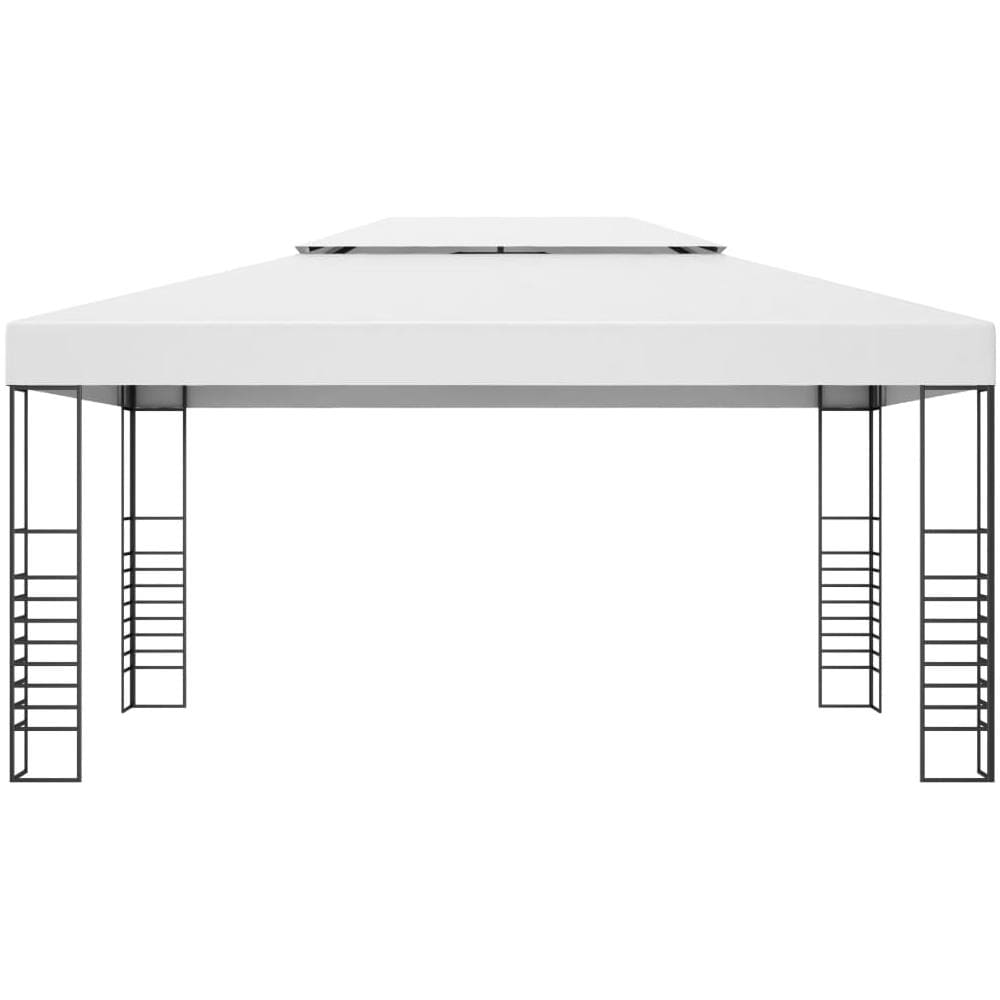 Gazebo con Stringa di Luci LED 4x3x2,7 m Bianco - Foto 2
