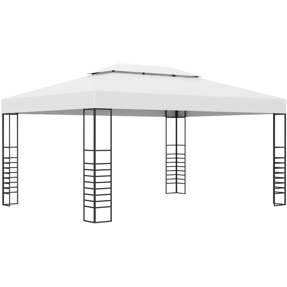 Gazebo con Stringa di Luci LED 4x3x2,7 m Bianco - Foto 3