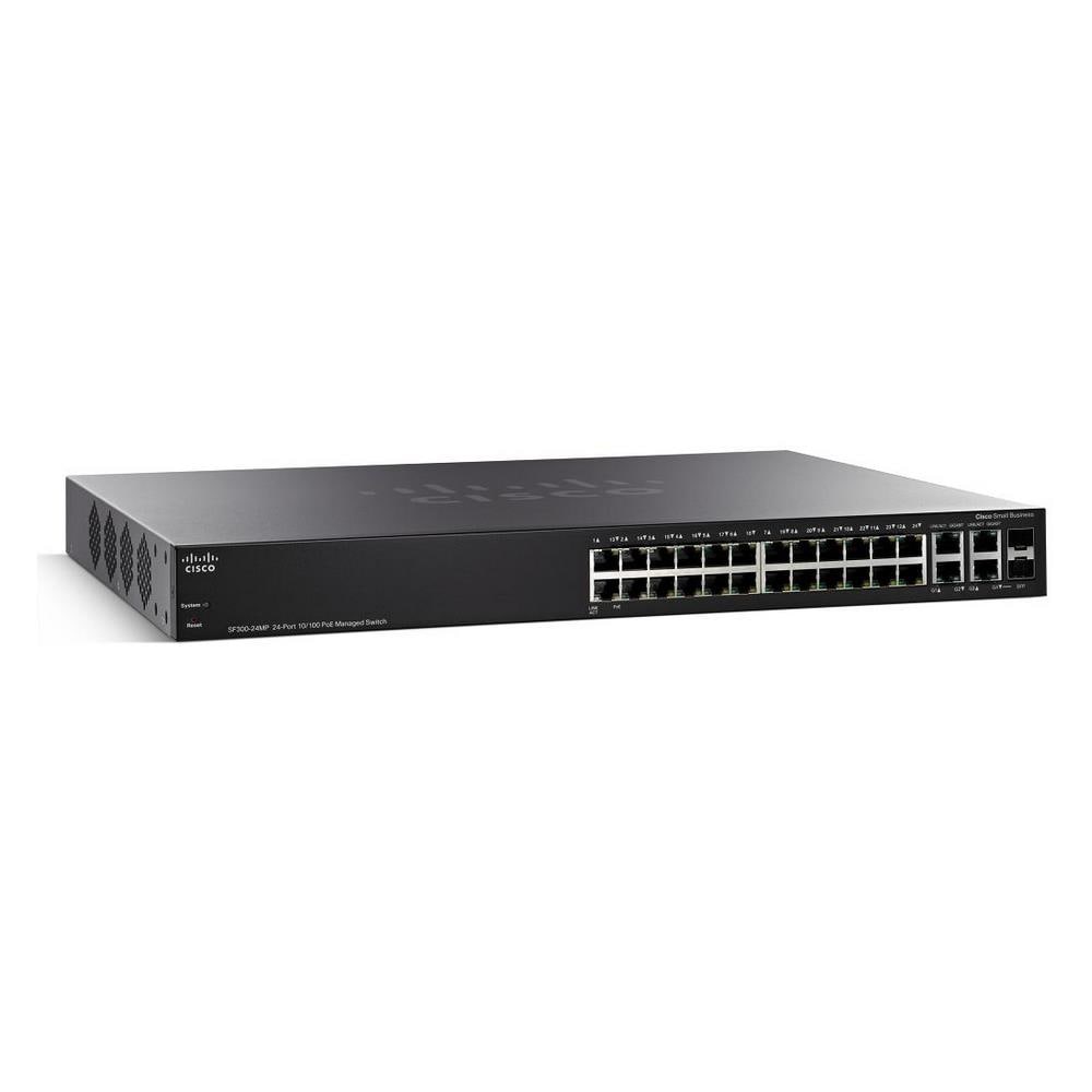 Sf300-24pp 24-port 10/100 Poe+ Managed Switch W / Gig Uplinks Uk - Foto 1