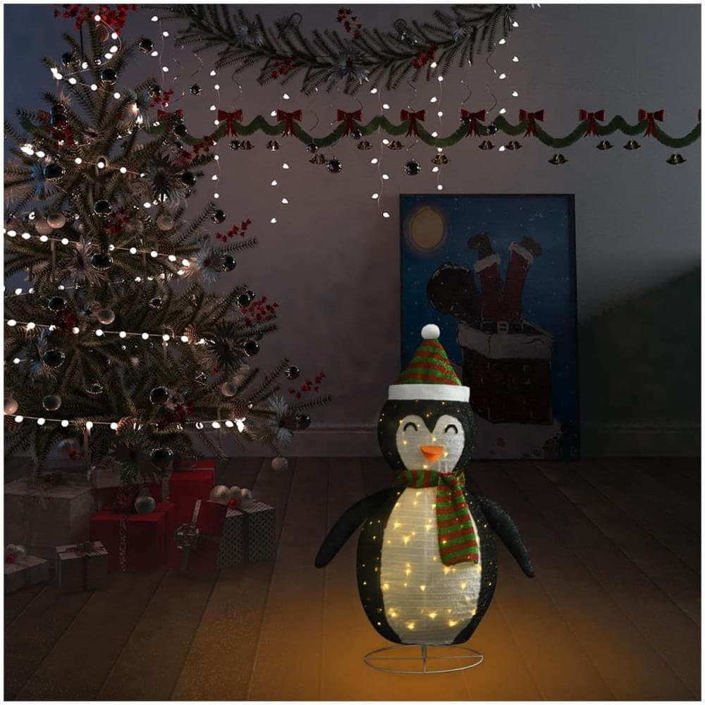 Figura Decorativa Natalizia Pinguino LED Tessuto Pregiato 60 cm - Foto 3