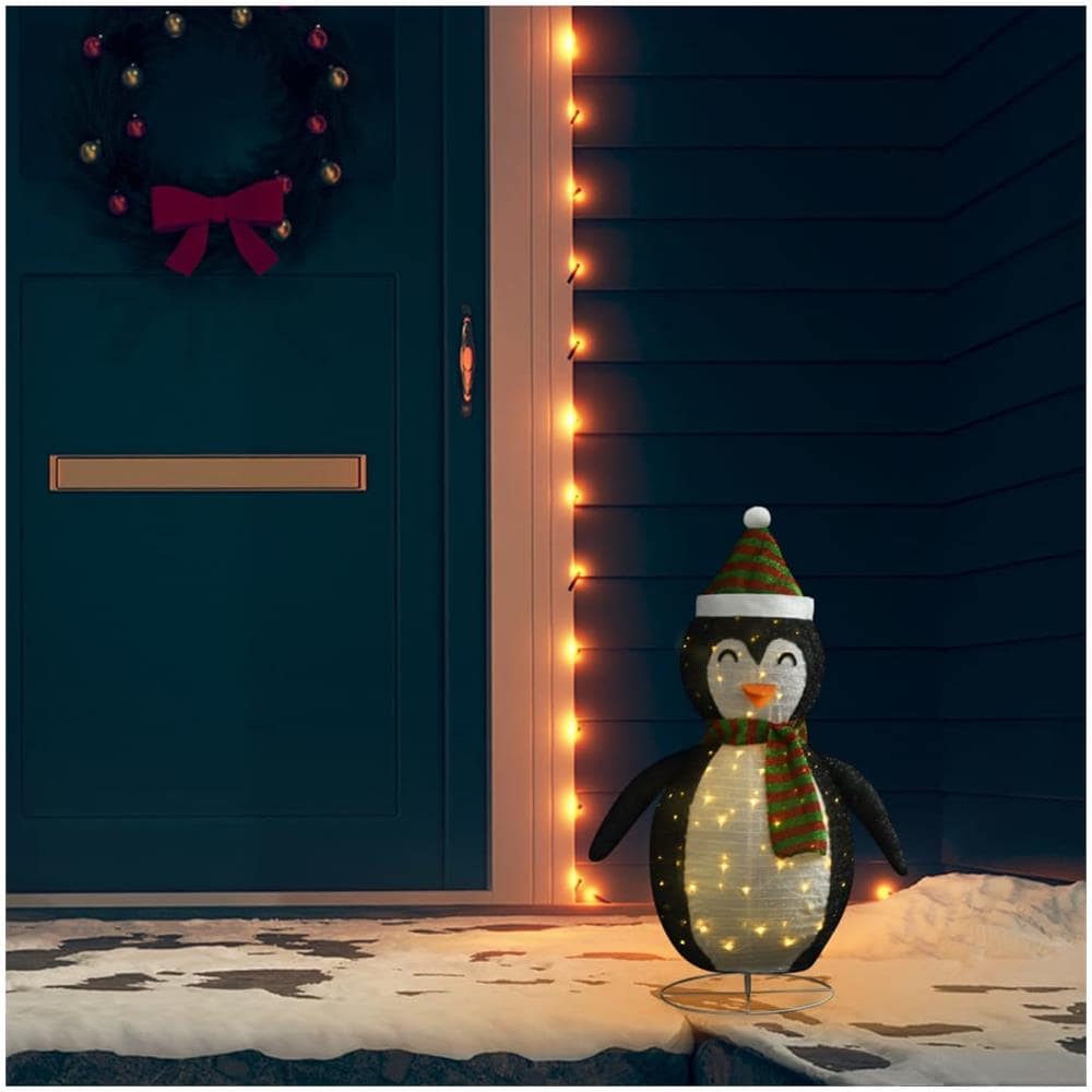 Figura Decorativa Natalizia Pinguino LED Tessuto Pregiato 60 cm - Foto 1