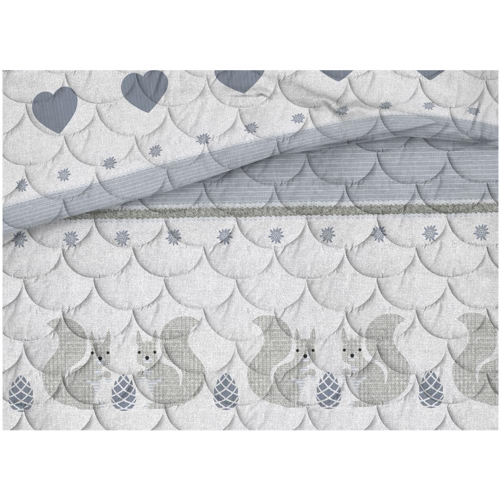 Trapunta Piumone Invernale Linea Pensieri Delicati Disegno Scoiattolo Singolo Grigio - Foto 2