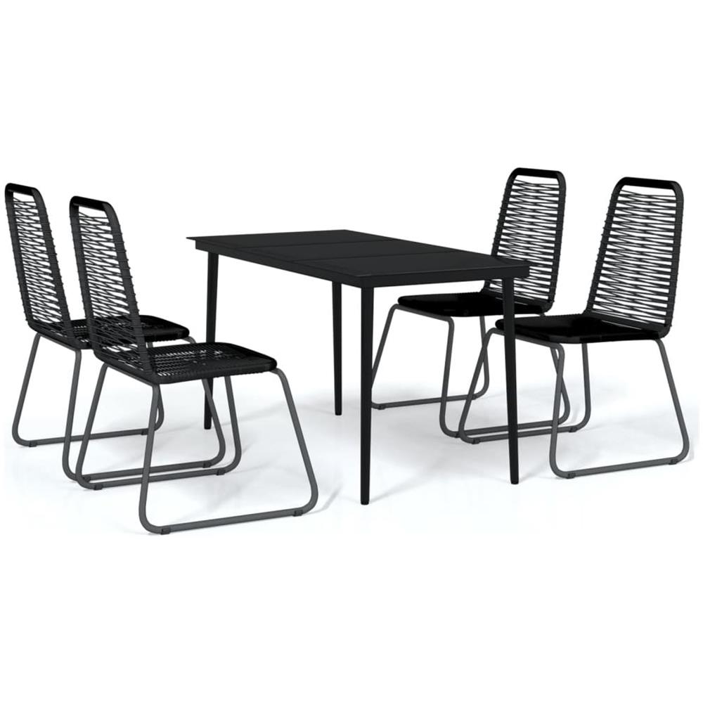 Set Mobili Da Pranzo Per Giardino 5 Pz Nero - Foto 2