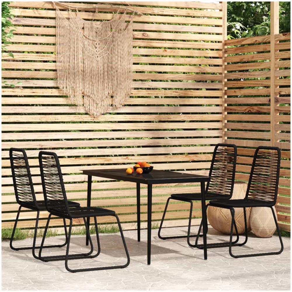 Set Mobili Da Pranzo Per Giardino 5 Pz Nero - Foto 1