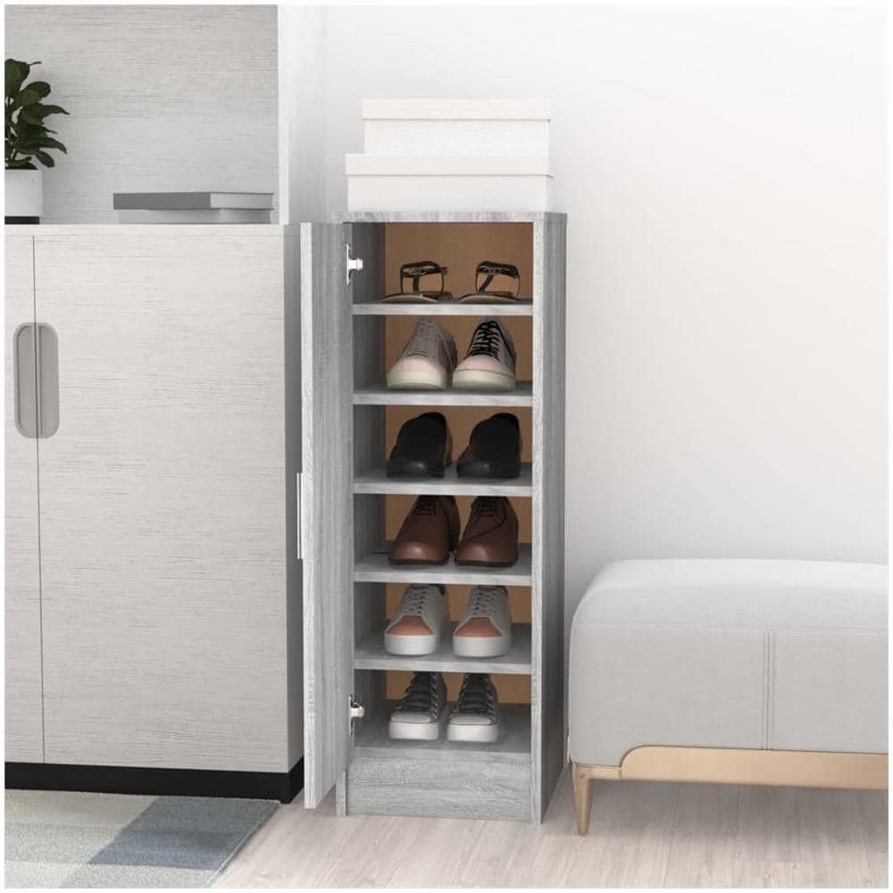 Scarpiera Grigio Sonoma 32x35x92 Cm In Legno Multistrato - Foto 1