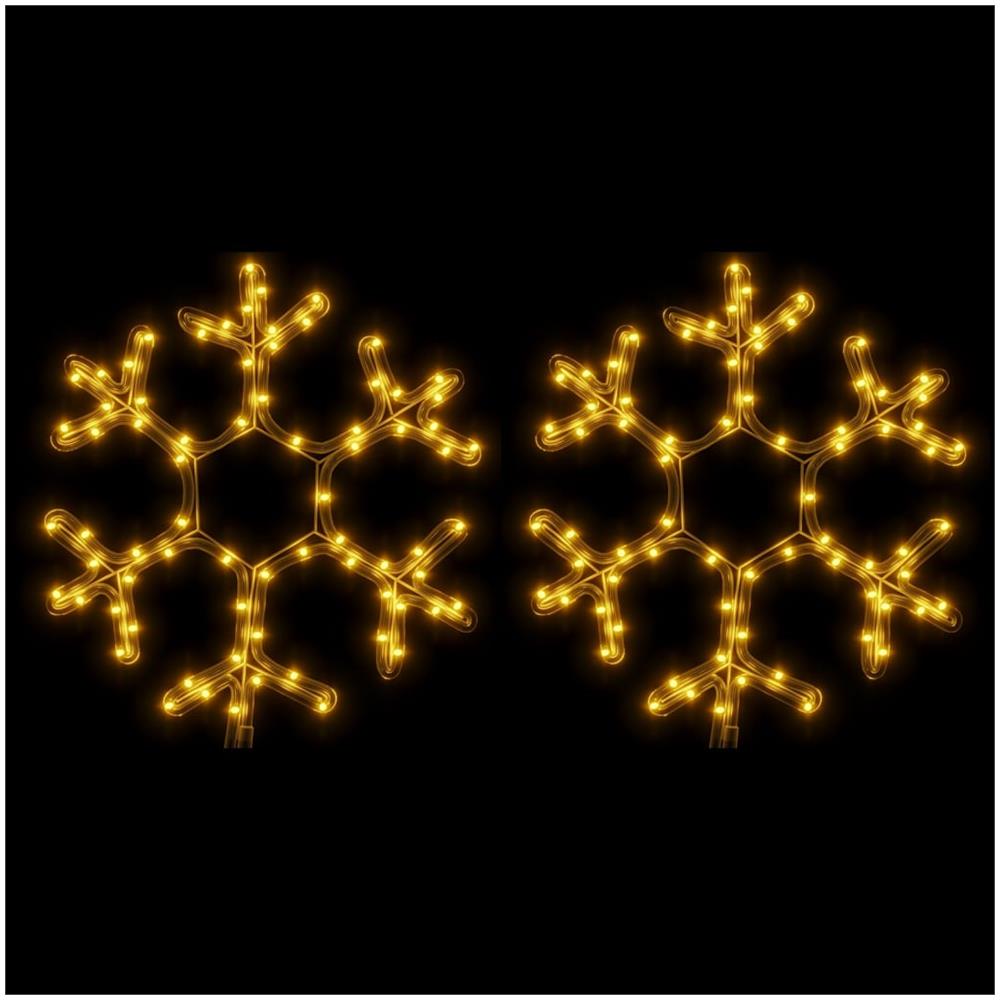 Figura Natalizia Fiocco Di Neve Led 2 Pz Bianco Caldo 38x37 Cm - Foto 2