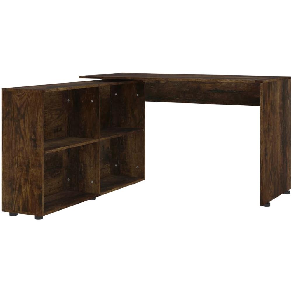Scrivania Ad Angolo Rovere Fumo In Legno Multistrato - Foto 2