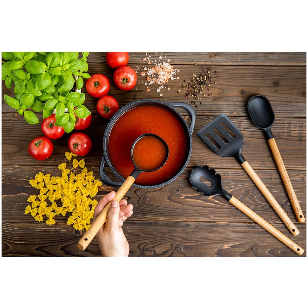 Mgk-12 Batteria Da Cucina Induzione Set Pentole 8 Pezzi Alluminio Fuso, Coperchi Vetro Nero - Foto 2