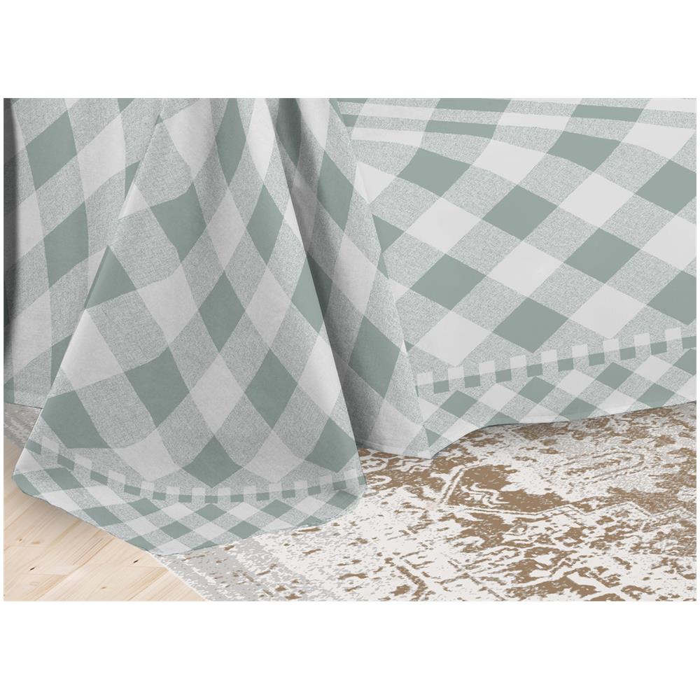 Telo Arredo Multiuso Linea Pensieri Delicati In Cotone Disegno Lovely Check Singolo Verde - Foto 5