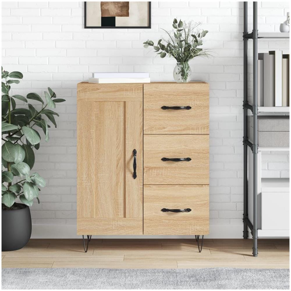 Credenza Rovere Sonoma 69,5x34x90 Cm In Legno Multistrato - Foto 1