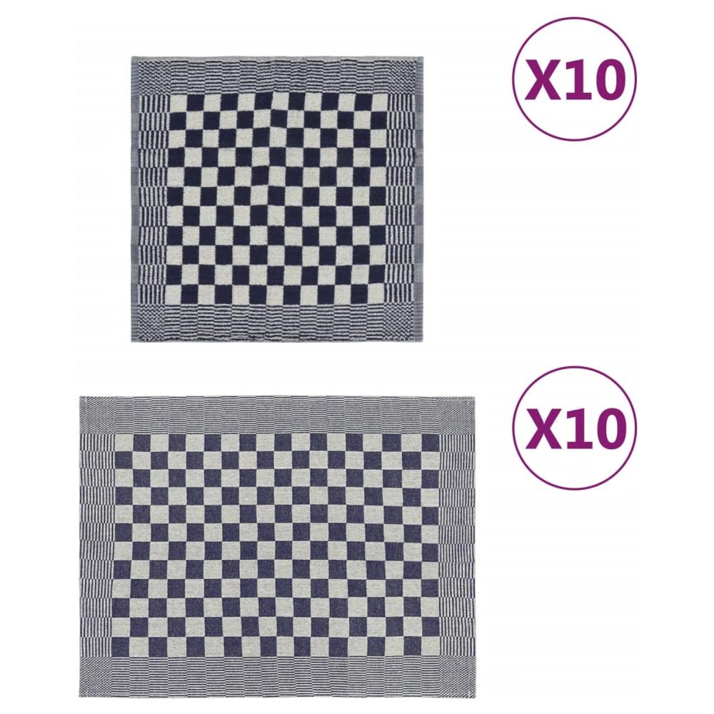 Set Strofinacci 20 Pz In Cotone Blu E Bianco - Foto 1