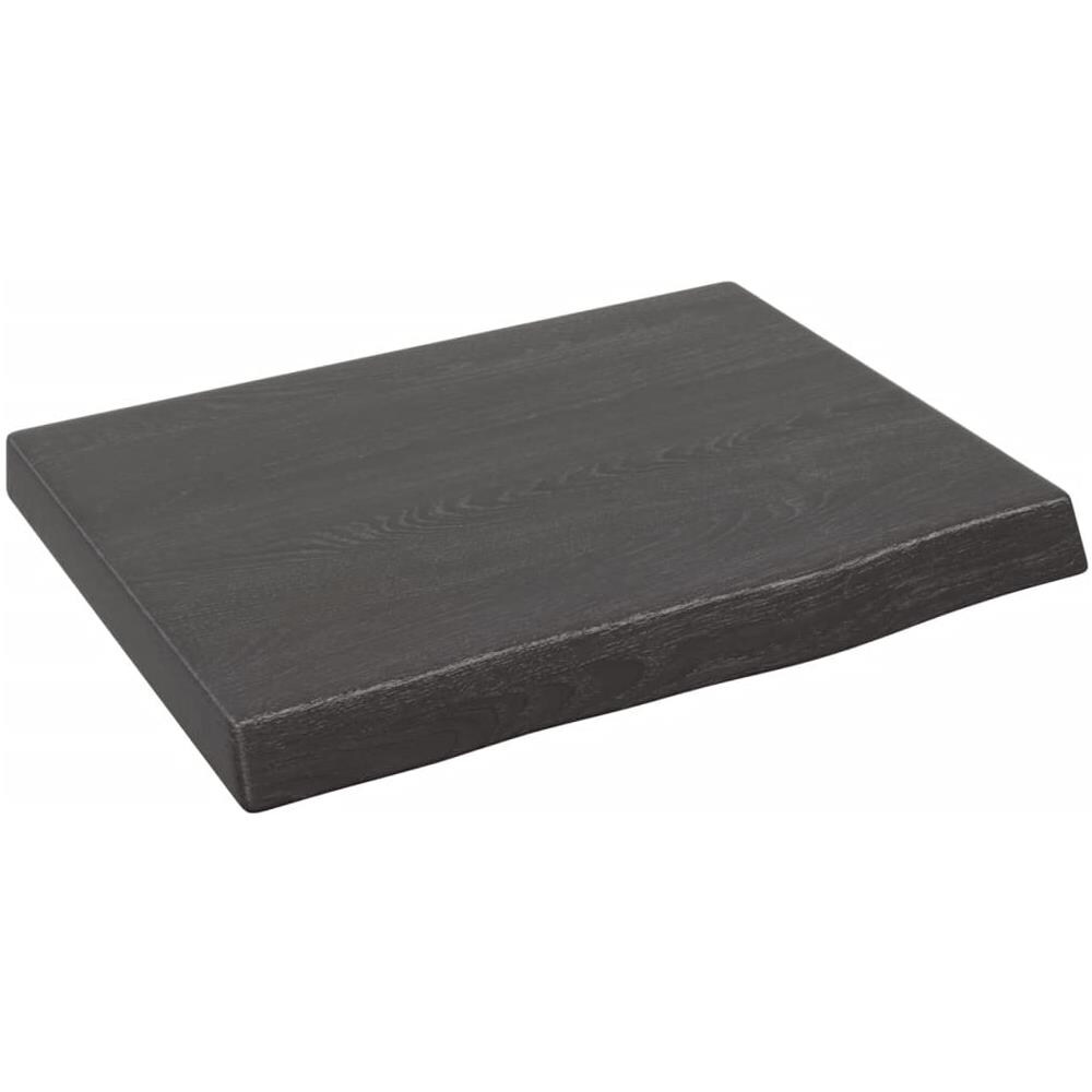 Ripiano Muro Marrone Scuro 40x30x (2-4) cm Massello Rovere Trattato - Foto 1