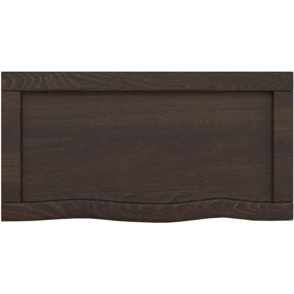 Ripiano Muro Marrone Scuro 40x30x (2-4) cm Massello Rovere Trattato - Foto 3