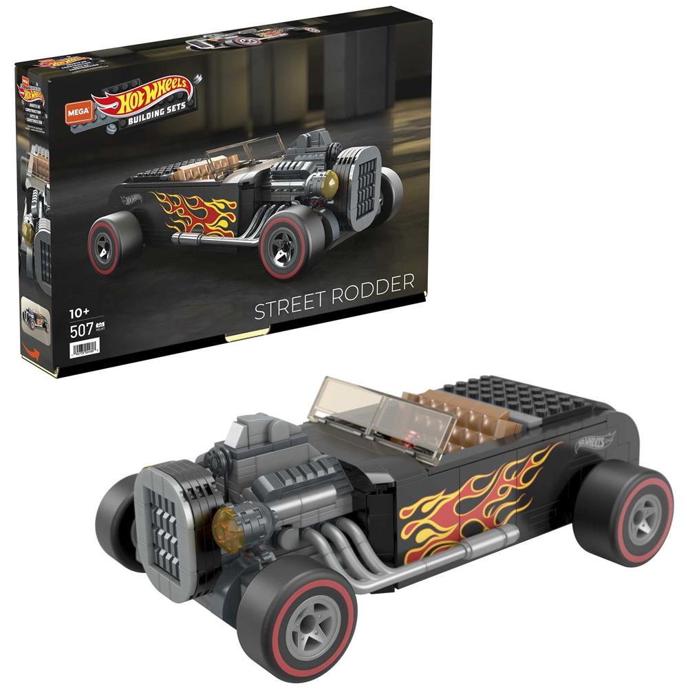 Hot Wheels Mega Street Rodder Set Da Costruzione Per Auto Da Corsa Con 493 Pezzi Con Micro Figura Del Conducente, Set Regalo Giocattolo Per Costruttori Adulti - Foto 1
