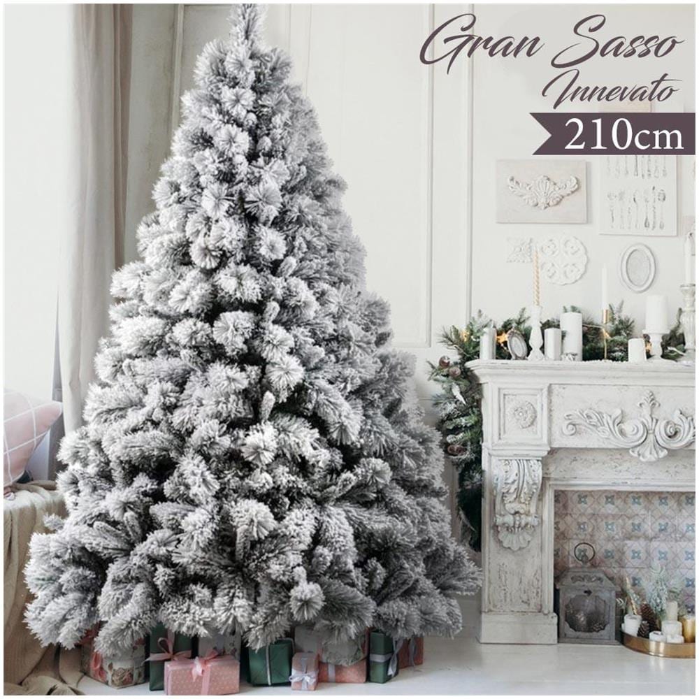 Albero Di Natale Innevato Gran Sasso 210cm 1417 Rami Super Folto Effetto Neve - Foto 1