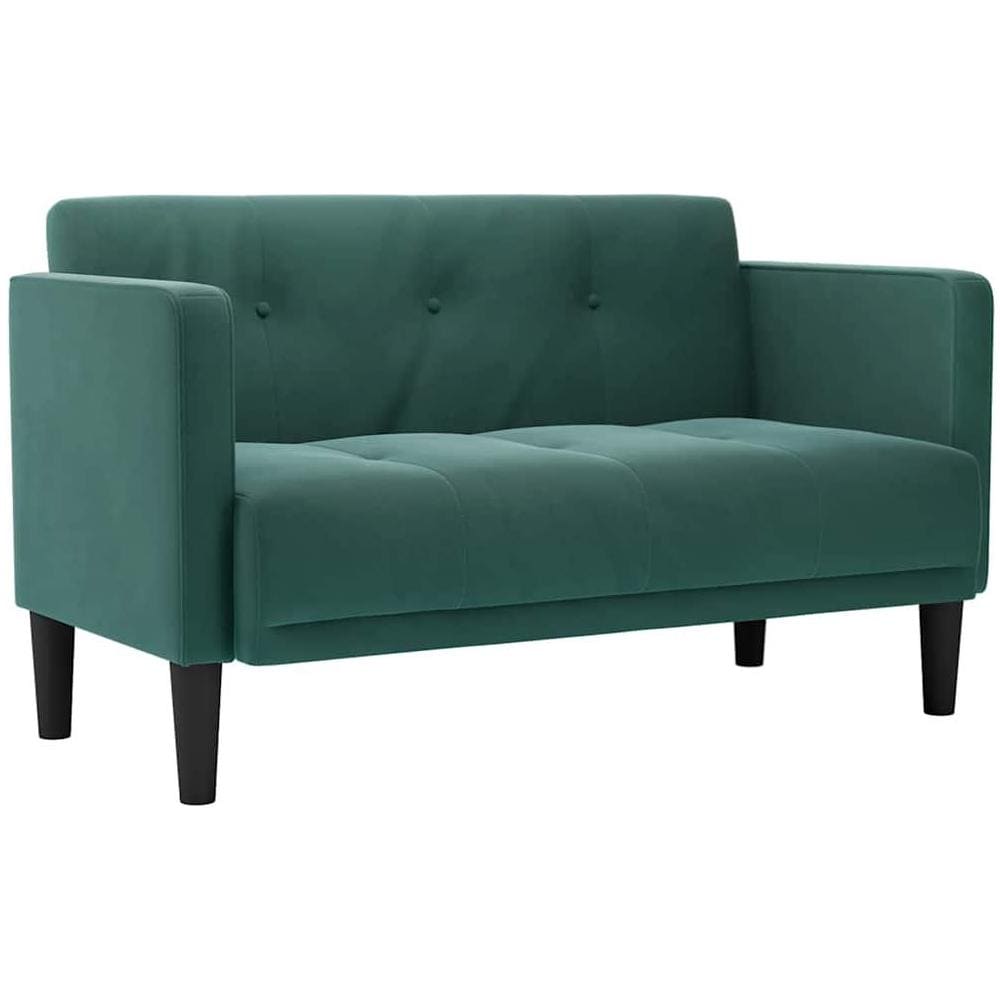 Divano Divanetto Verde Scuro 111 cm in Velluto - Foto 1