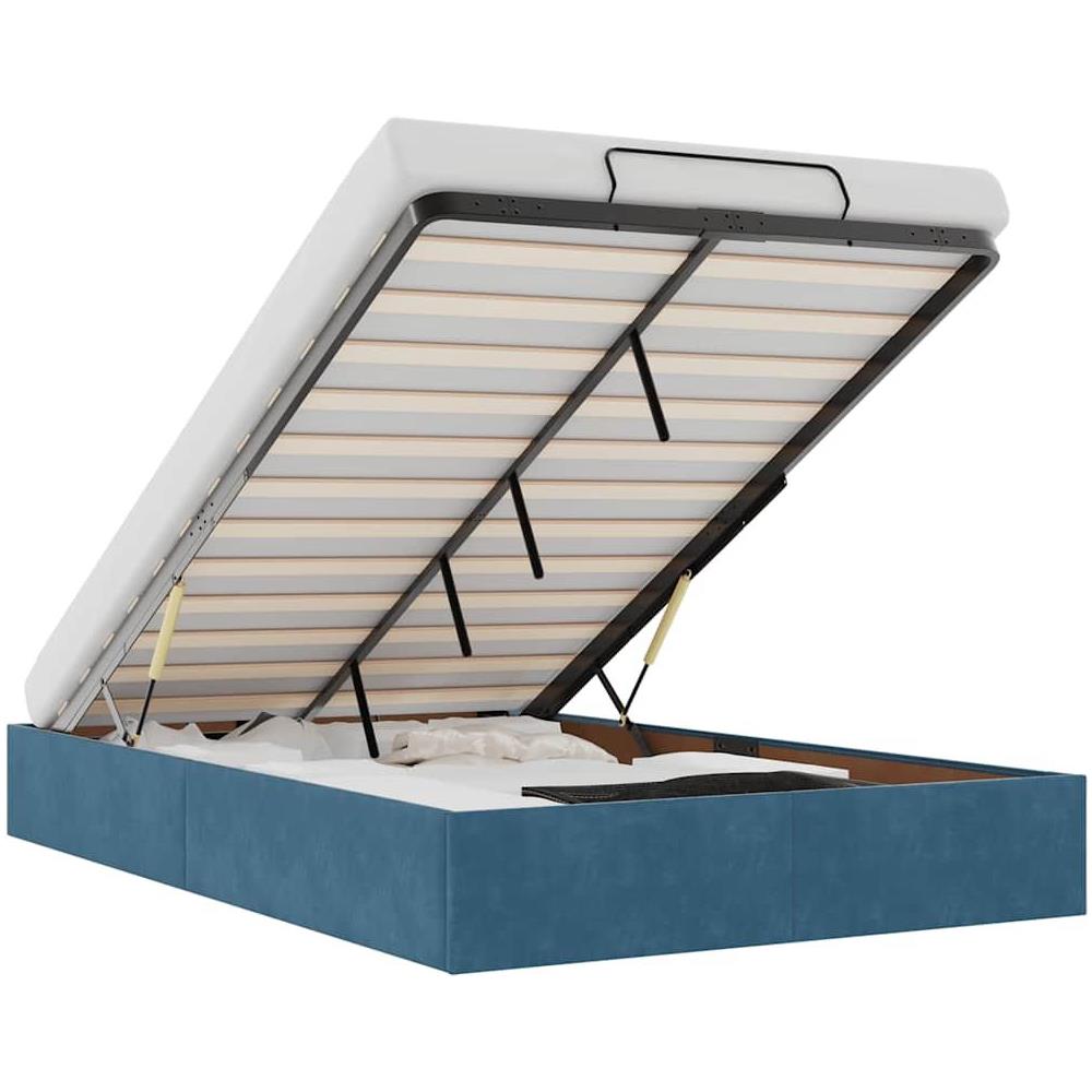 Struttura Letto Pouf Senza Materasso 120x200 cm Velluto - Foto 1