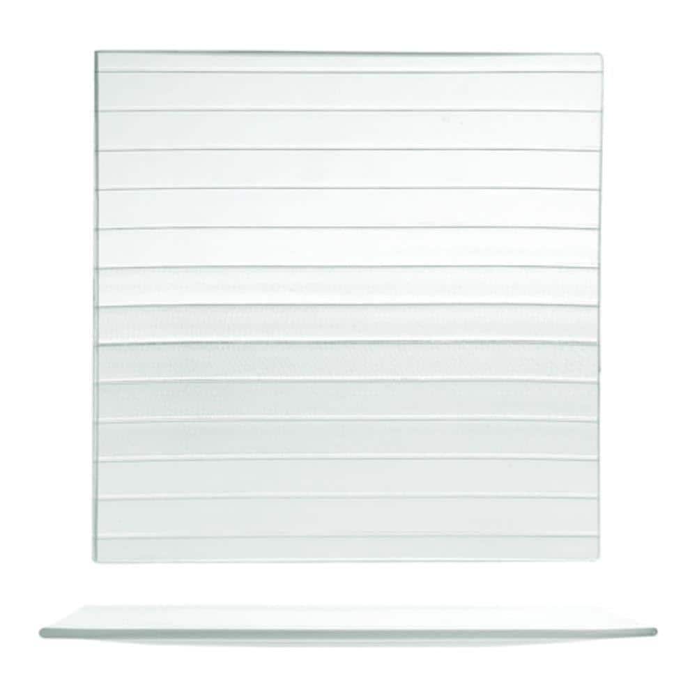 Set 6 piatti quadri Striped in vetro riciclato cm 25x25 - Foto 1