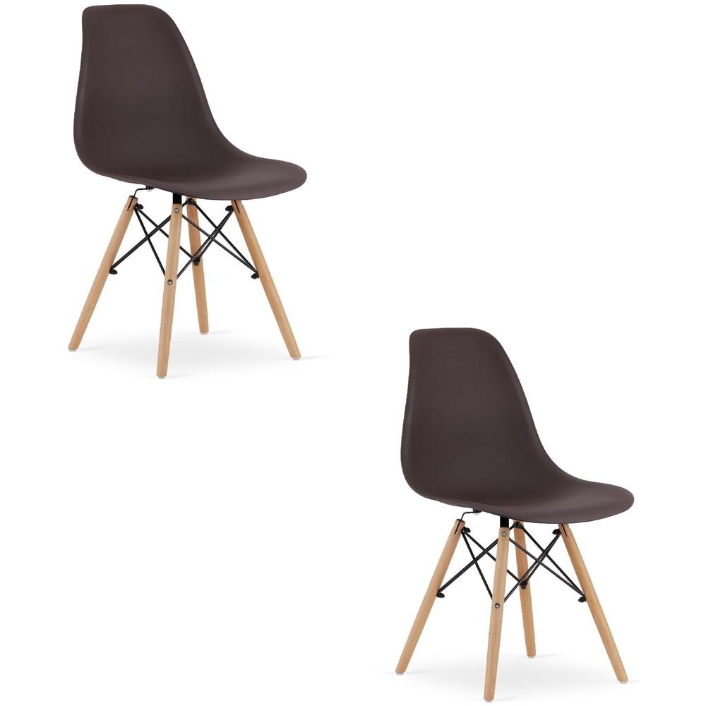 Sedia Valora OSAKA color caffè con gambe naturali per soggiorno x2 - Foto 1