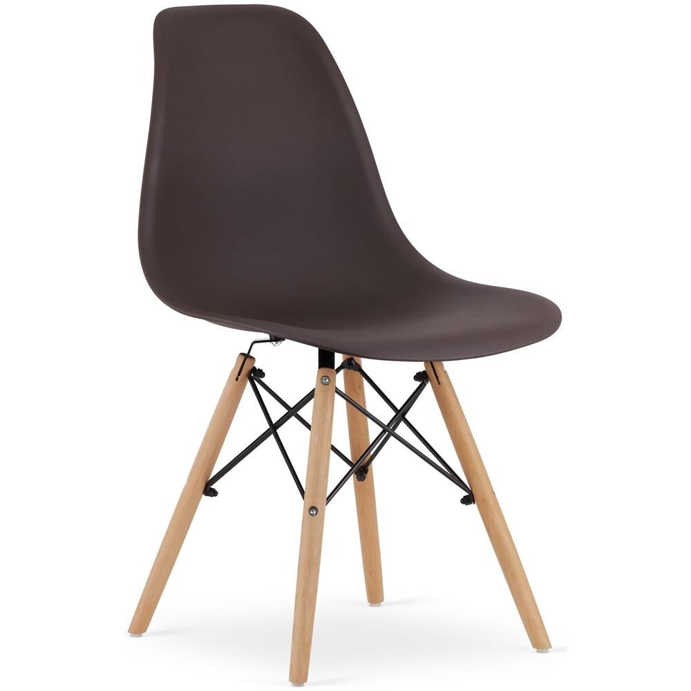 Sedia Valora OSAKA color caffè con gambe naturali per soggiorno x2 - Foto 2