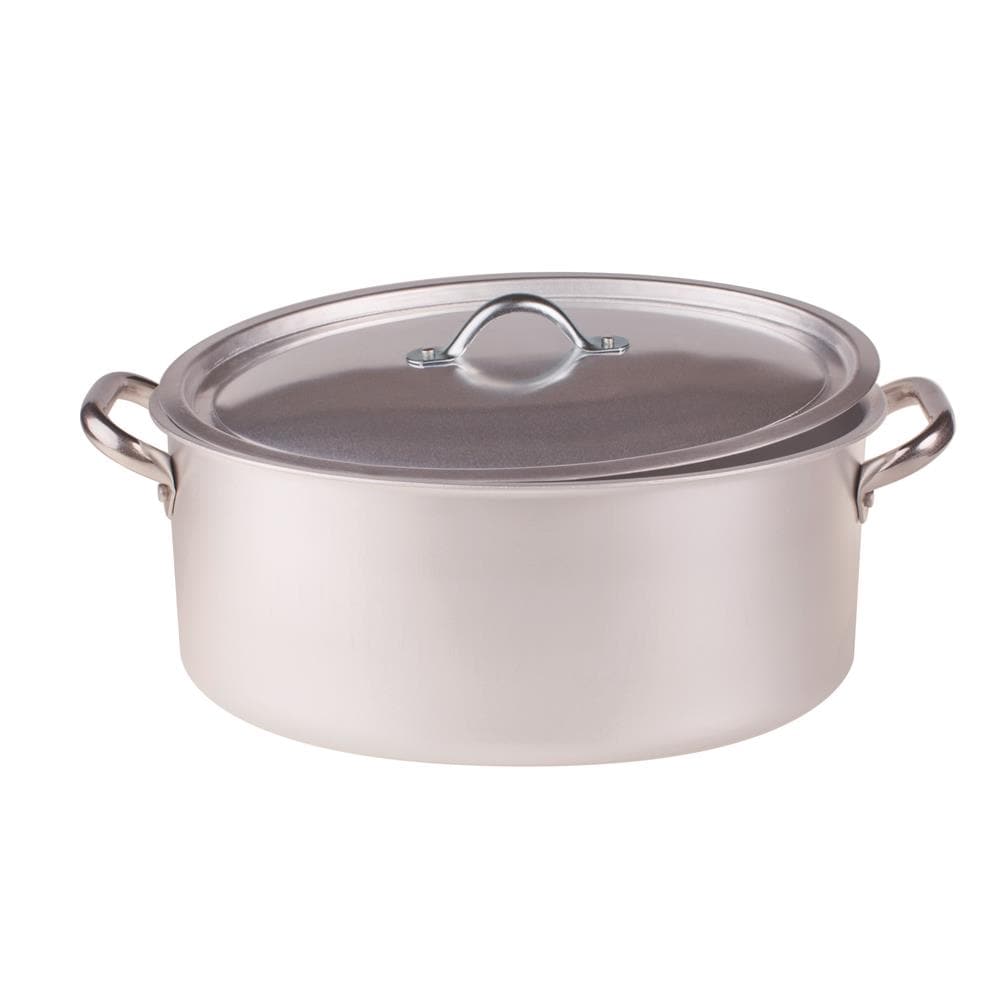 Casseruola Ovale 2 Maniglie con Coperchio Diametro 30 cm - Linea Alluminio 3 mm - Foto 1