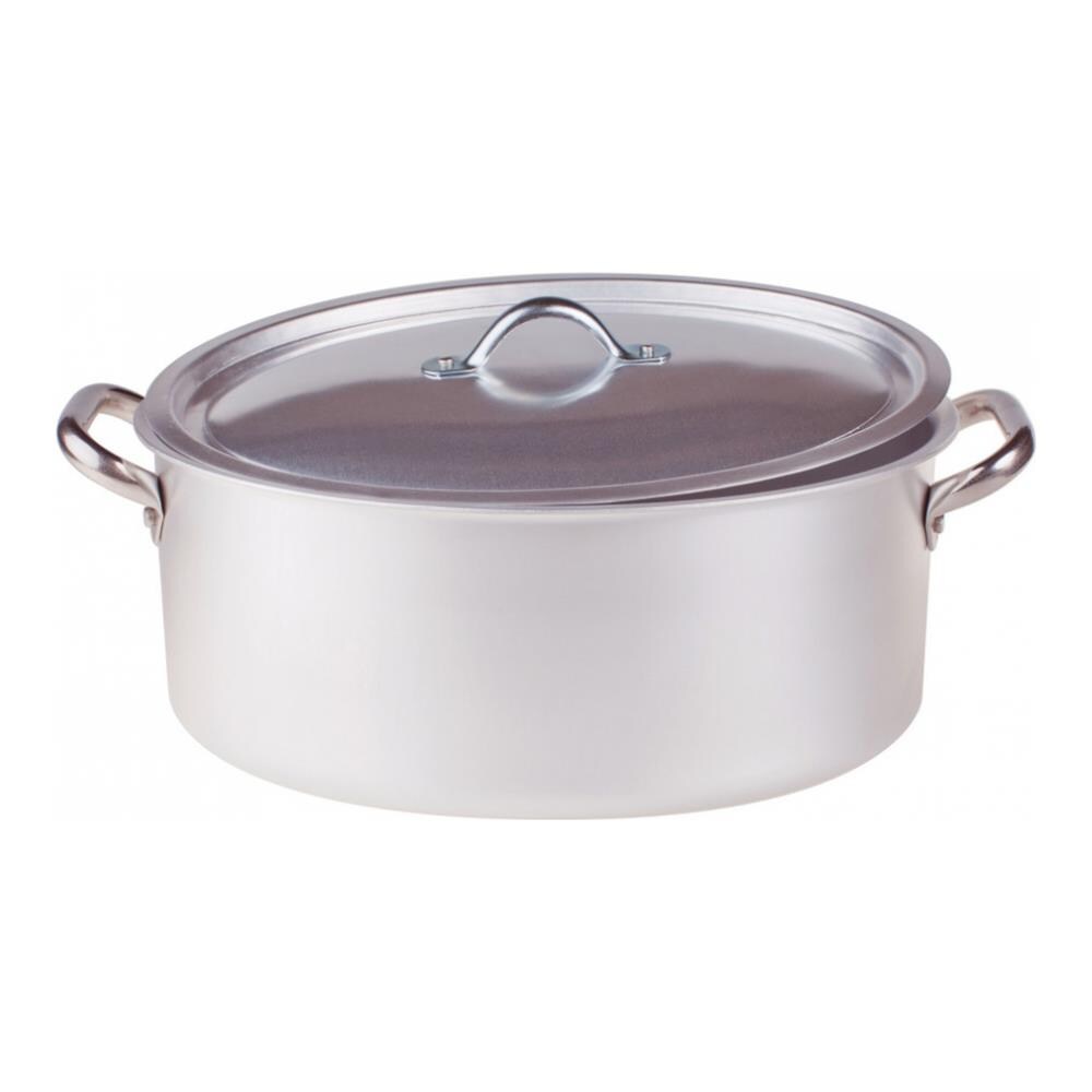Casseruola Ovale 2 Maniglie con Coperchio Diametro 30 cm - Linea Alluminio 3 mm - Foto 4