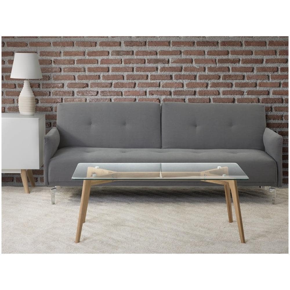 Tavolino Basso Da Caffè Con Piano In Vetro - Hudson - Foto 2