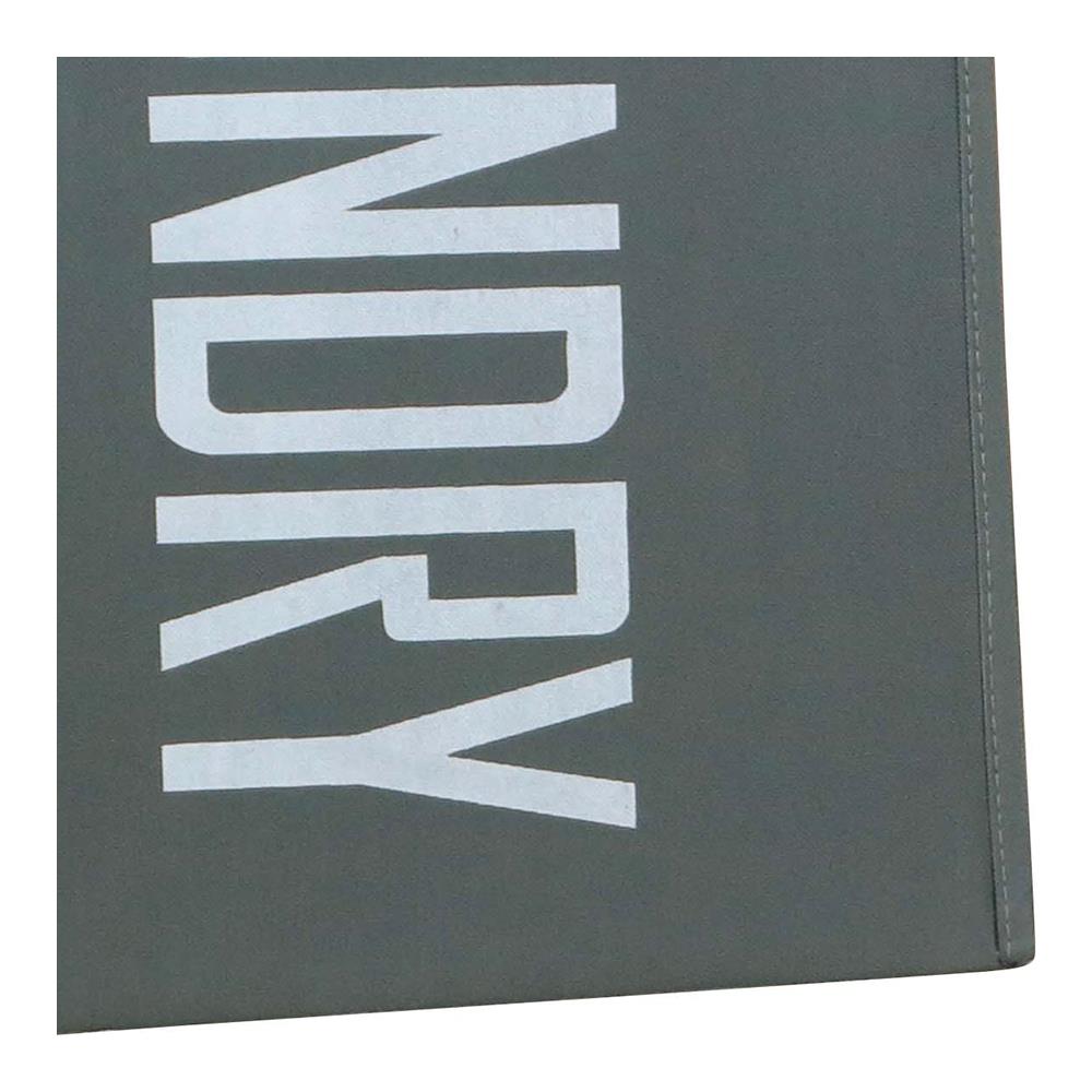 Cesto Biancheria Sporca Pieghevole Tessuto Portabiancheria Manici Metallo Grigio - Foto 3