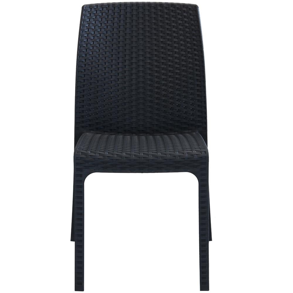 Tavolo Da Giardino Quadrato Fisso In Wicker Stampato Taupe Cm 80 X 80 Da Esterno Giardino Terrazzo Portico Locale Bar - Foto 1