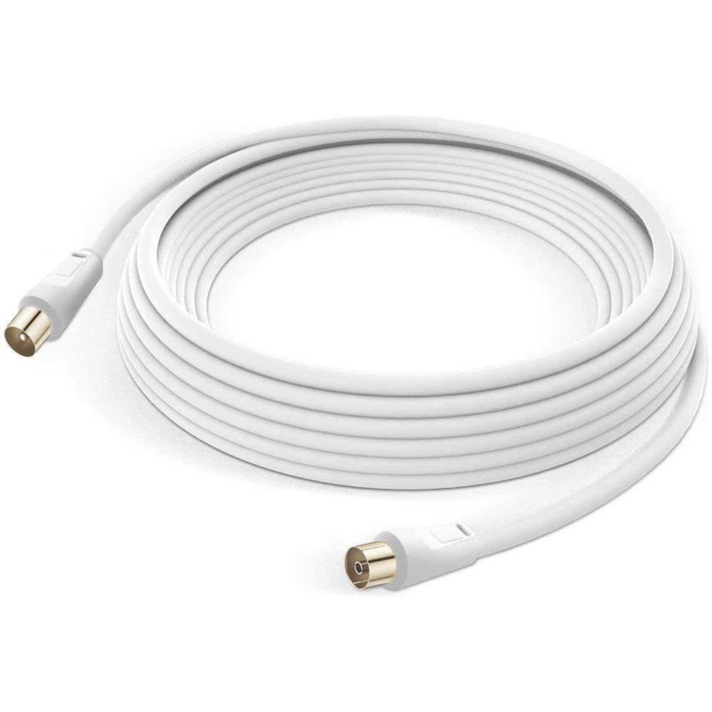 Cavo Antenna Tv Maschio Femmina Coxial 9.5mm Pvc 5m Bianco - Foto 1