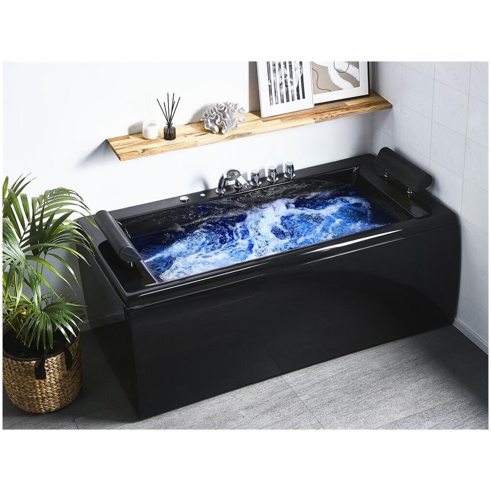 Vasca Idromassaggio Nera Con Led 170 Cm Montego - Foto 2
