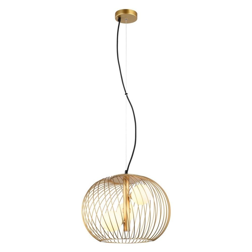 Pendente A Sospensione Moderno Dorato A 3 Luci Con Oro, Paralume Bianco, G9 - Foto 1