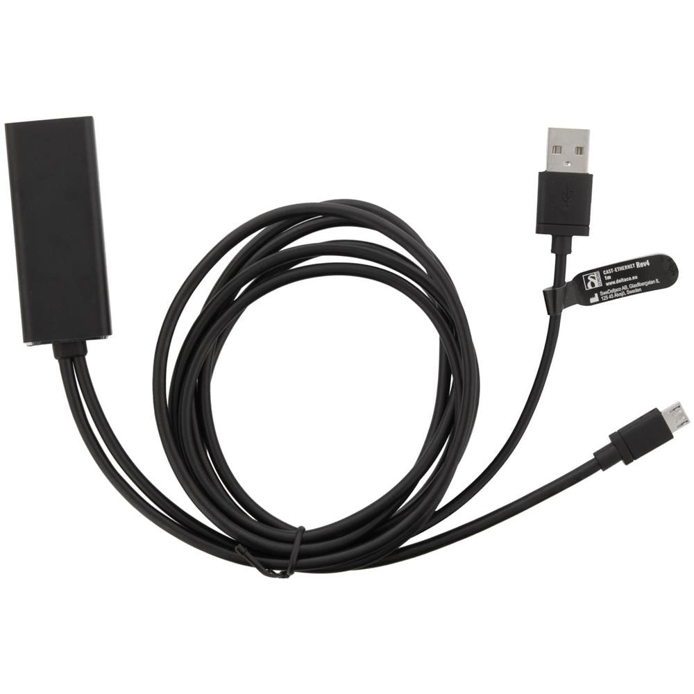 Adattatore Ethernet Deltaco Per Chromecast, Usb, Rj45, Nero - Foto 3