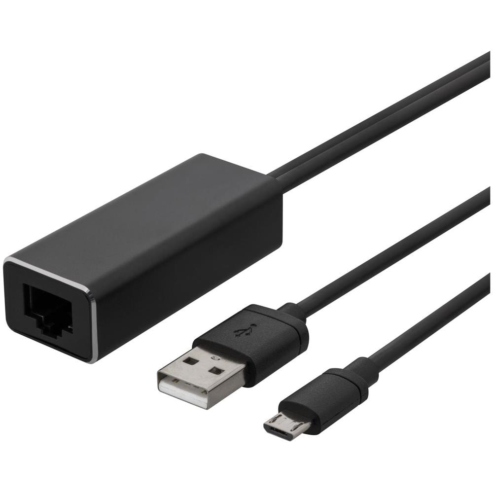 Adattatore Ethernet Deltaco Per Chromecast, Usb, Rj45, Nero - Foto 1