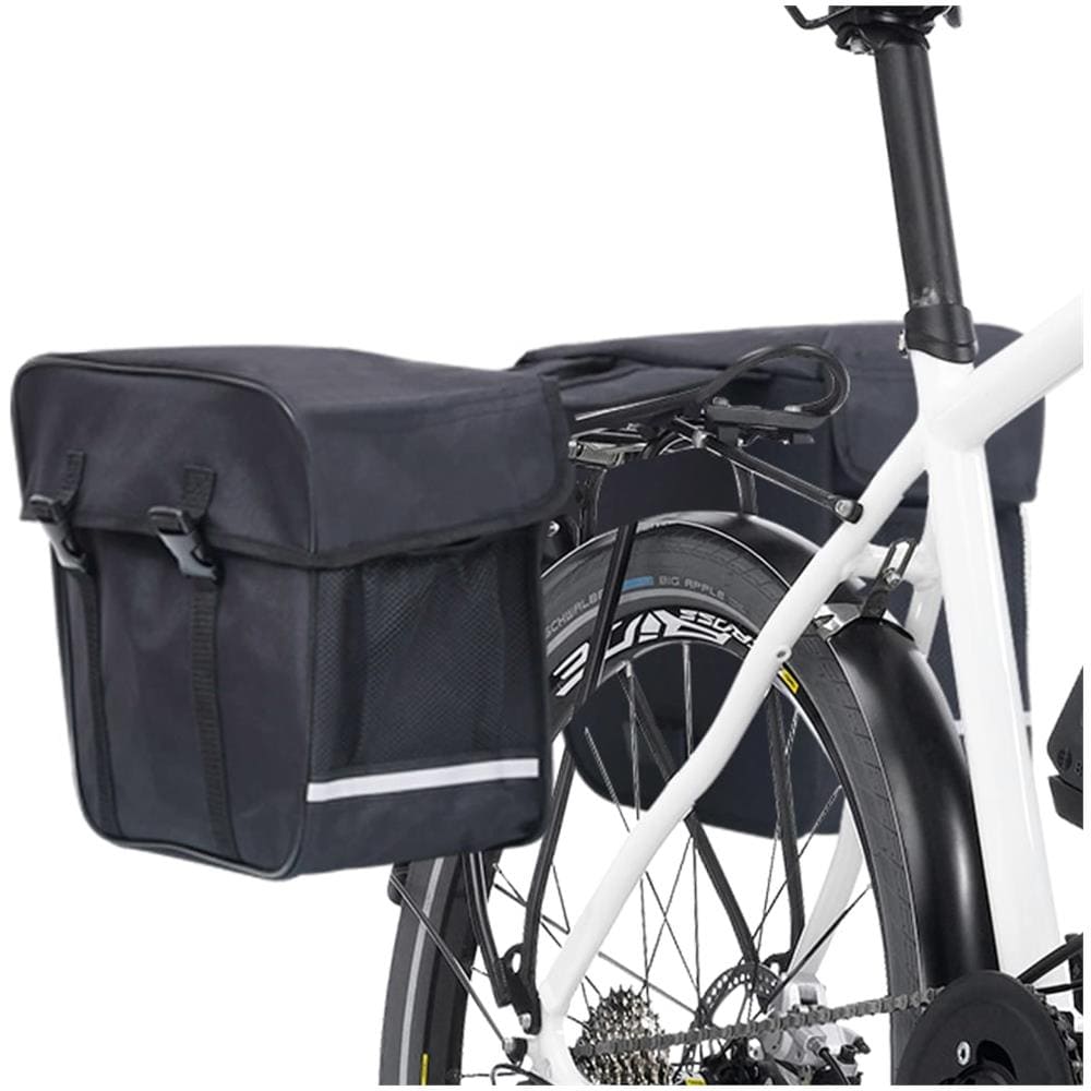 Borsa Doppia Bicicletta Impermeabile per Portapacchi 35 L Nero - Foto 3
