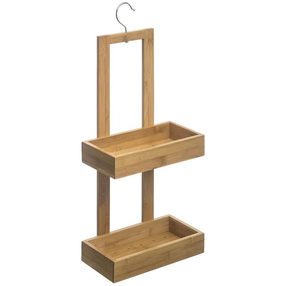 Mensola Da Bagno Per Utensili Da Bagno, Da Appendere, In Bambù, 2 Livelli - Foto 1