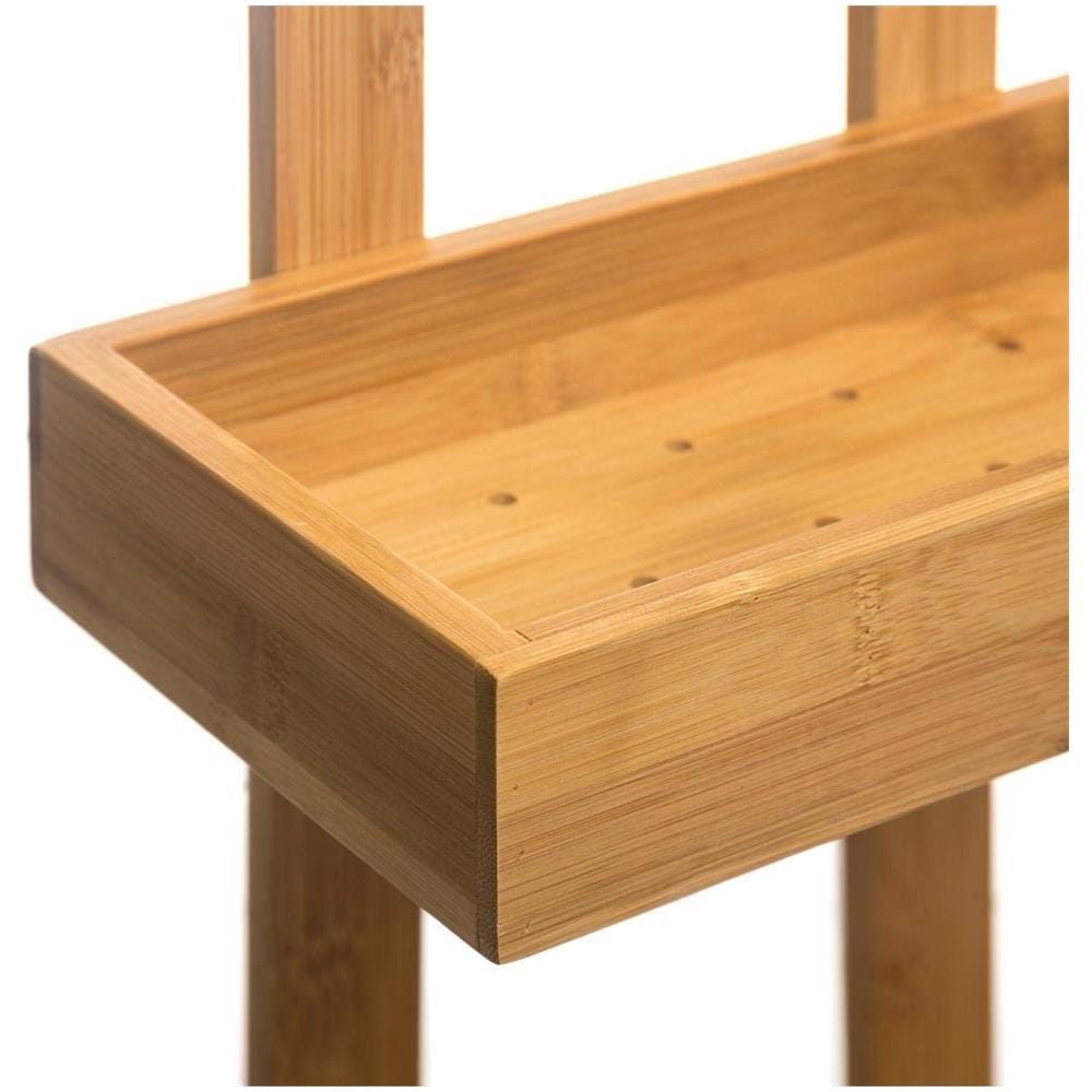 Mensola Da Bagno Per Utensili Da Bagno, Da Appendere, In Bambù, 2 Livelli - Foto 2